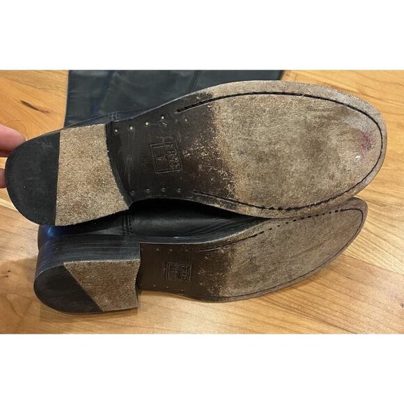 Frye Melissa Button 2 100% Leather Boots Size 7.5 Women’s Black Slip On - Picture 8 of 8